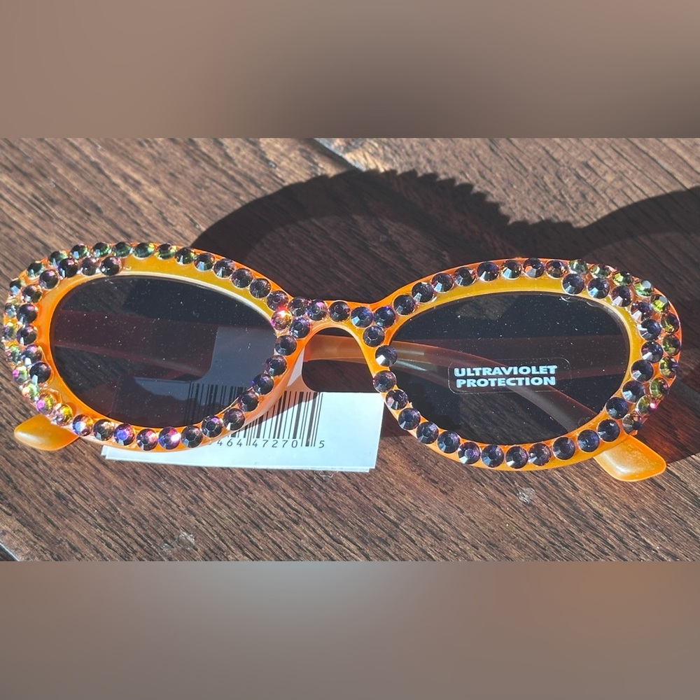 Orange Rhinestone Sunglasses sunnies purple